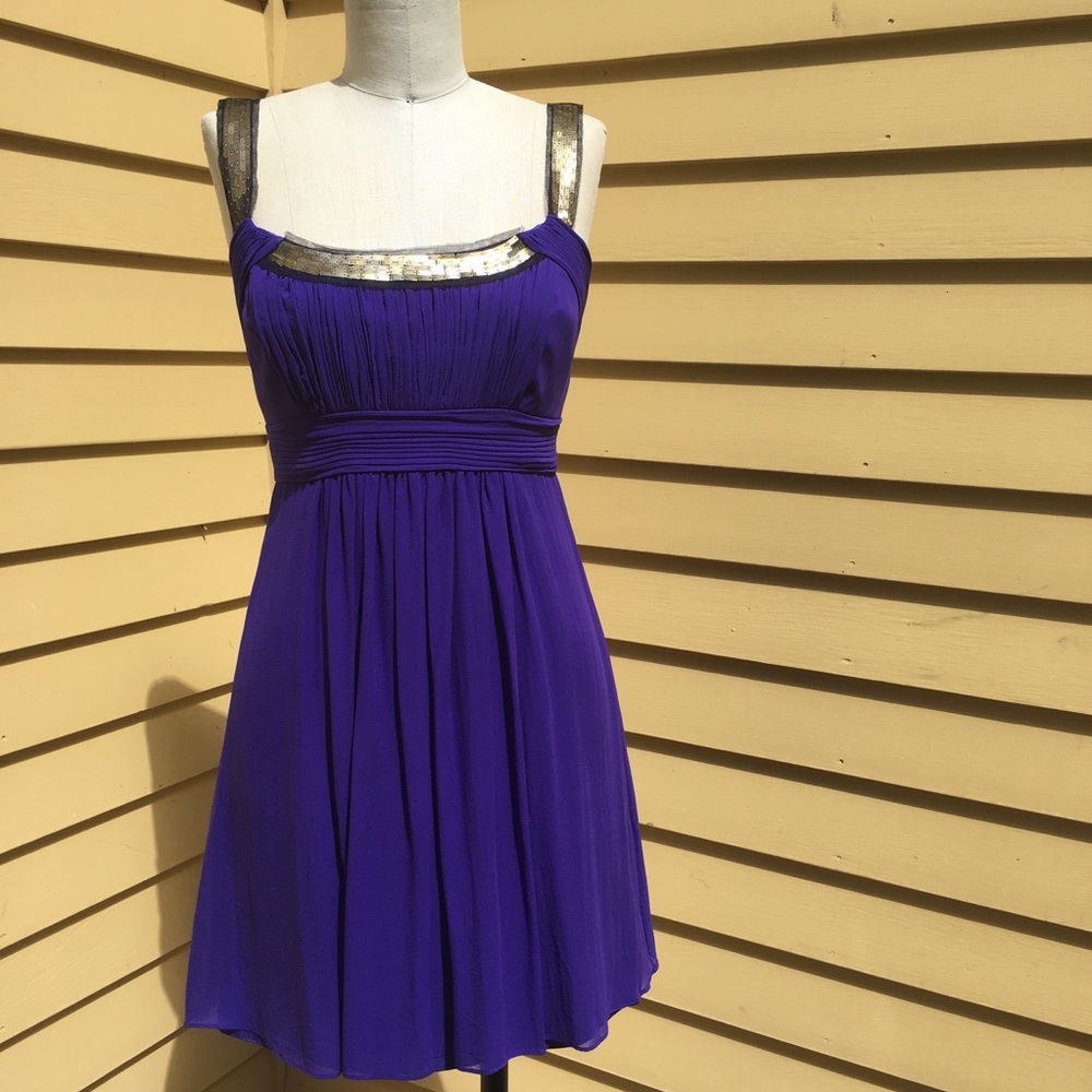 💕 bcbgmaxazria Purple Homecoming Dress